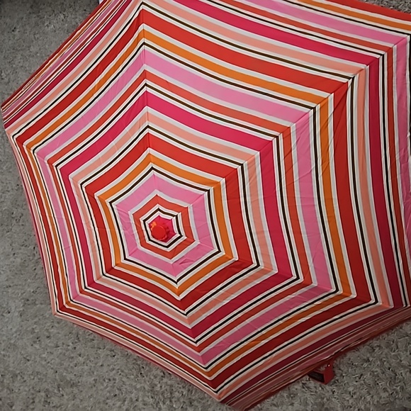 Coach Accessories - Coach compact striped umbrella with cover